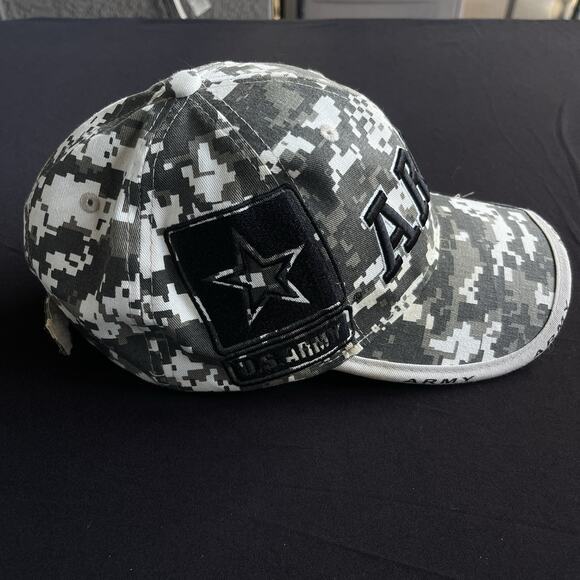 US Army Strapback Hat Digi Camo Adjustable Brown Military Star Logo Cotton - Picture 5 of 12